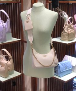Shop the latest Prada Re-Edition 2005 Saffiano Leather Bag (White) Prada  fashion trends